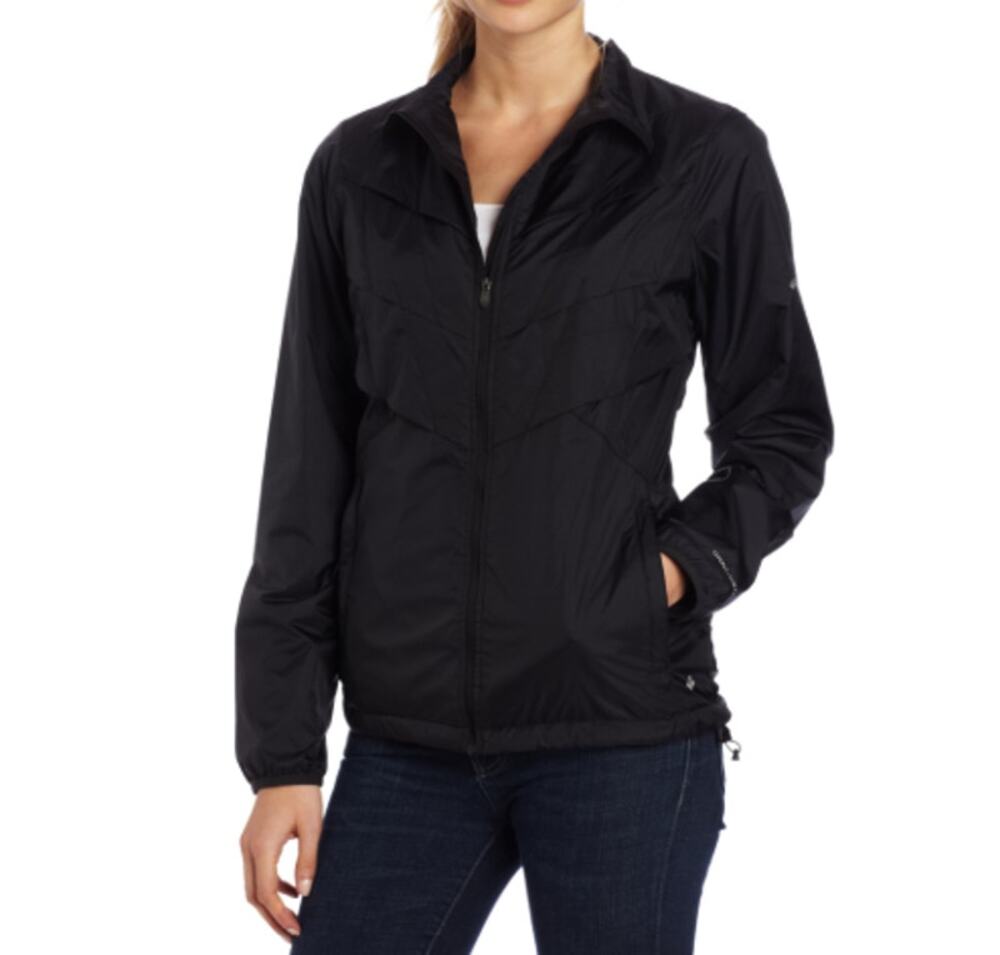Columbia Kaleidaslope Black Windbreaker Zip jacket Women's Size S 3592